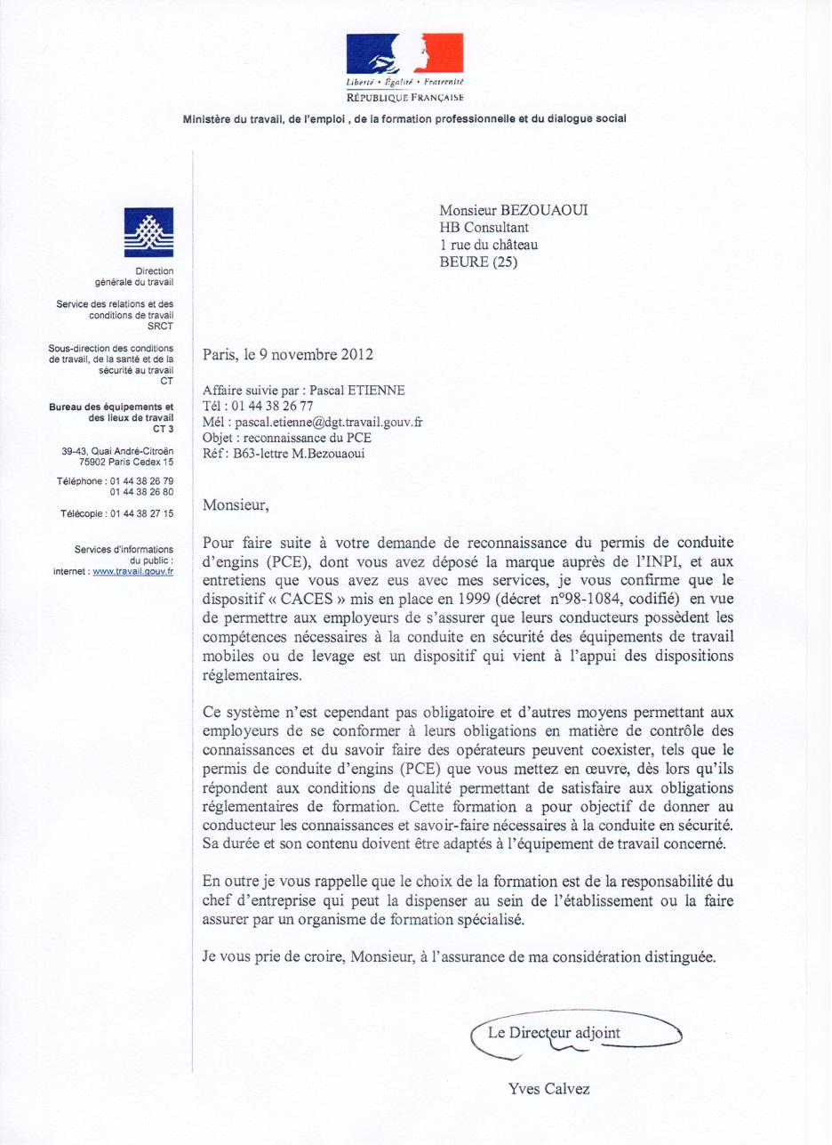 Document officiel du Ministère du Travail - Paris